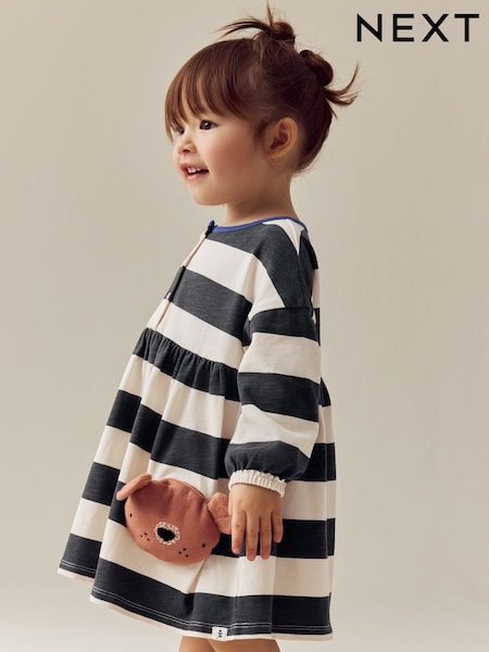 Stripe Bear Long Sleeve Jersey Dress (3mths-7yrs) (E54809) | $12 - $15