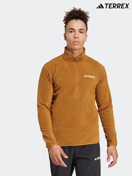 adidas Brown Essentials 1/2 Zip Fleece Jacket (E54918) | R$ 345
