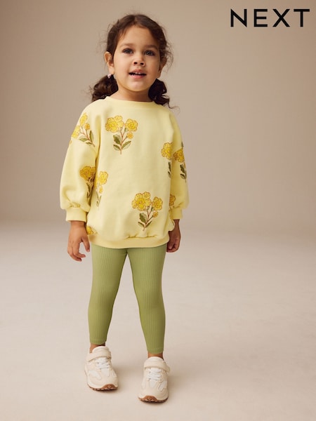 Keltainen Kukallinen  - Sweatshirt and Leggings Set (3mths-7yrs) (E54932) | €15 - €19