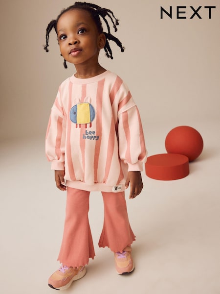 Pink Bee Sweatshirt and Flare Leggings Set (3mths-7yrs) (E54935) | €19 - €24