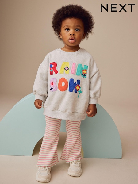 Grey Sweatshirt and Flare Leggings Set (3mths-7yrs) (E54936) | €22 - €28