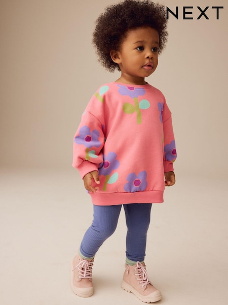 Pink Flowers Sweatshirt and Leggings Set (3mths-7yrs) (E54951) | €19 - €25