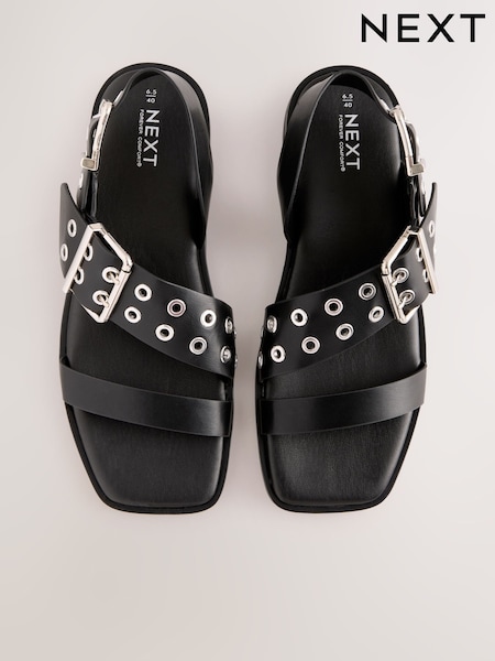 Black Forever Comfort® Buckle Strap Sandals (E54999) | €44