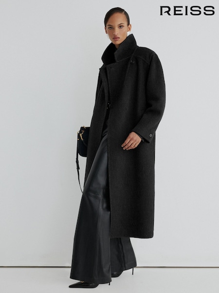 Γκρι - Atelier Wool-blend Blind-seam Double-breasted Coat