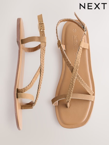 جلد بني فاتح - Forever Comfort® Plait Strappy Toe Thong (E55030) | ‏92 د.إ.‏