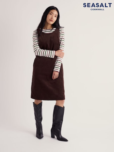 Brun - Seasalt Cornwall Salt Weave Knelang Pinafore