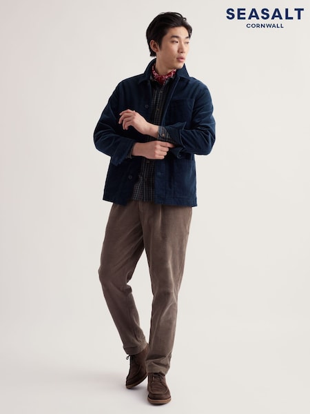 Azul - Regular Seasalt Cornwall Blue Men's Pengelly Cotton Cord Jacket