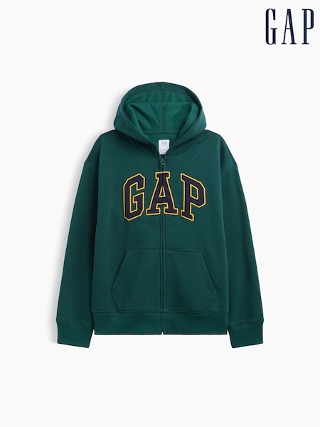 Green/Yellow - Gap Relaxed Logo Zip-up Hoodie (4-13yrs)