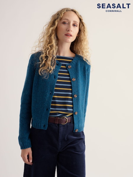 Blue - Seasalt Cornwall Dawson Pick Cardigan Made With Merino