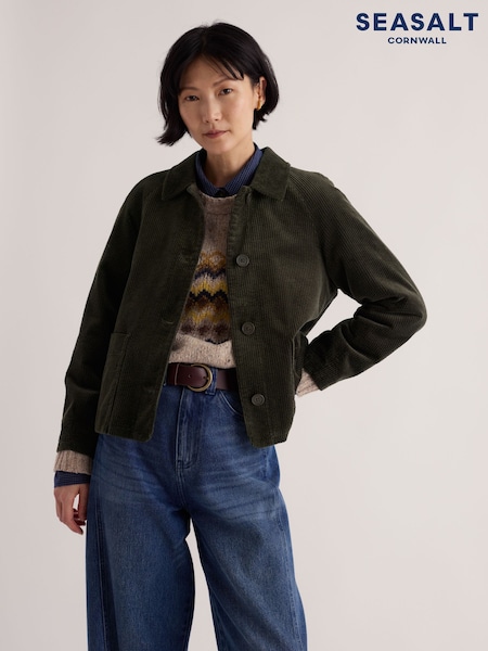 Green - Seasalt Cornwall Ocean Mist Cord Jacket
