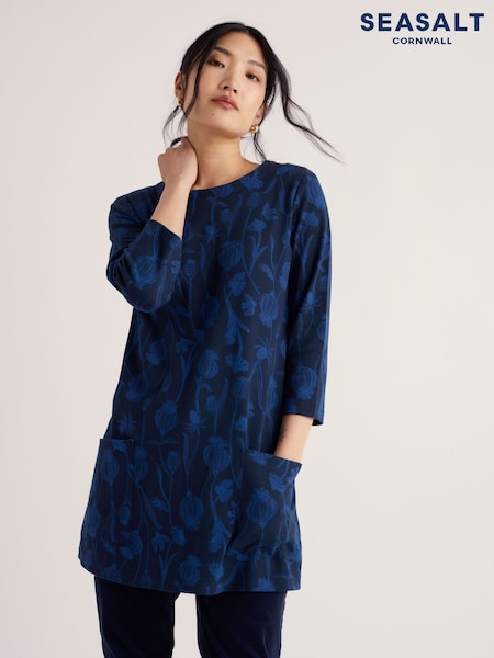 Blue - Seasalt Cornwall Tall Waves Jersey Tunic