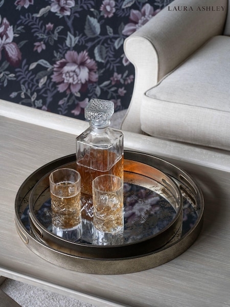 Laura Ashley Silver Whinfell Mirrored Trays Set of 2 (E55160) | €122