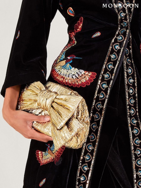 Monsoon Tone Oversized Bow Metallic Bag (E55216) | 86 €