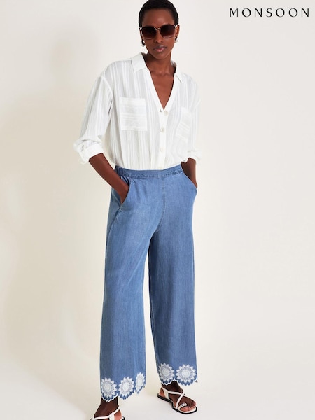 Monsoon Talia Embroidered Trousers (E55222) | 211 LEI