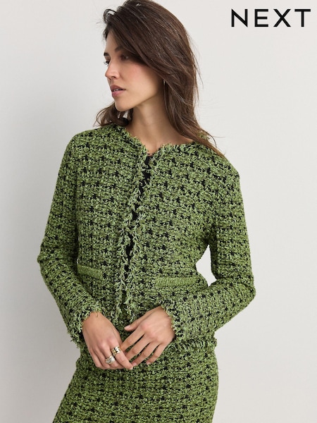 Zeleno limeto - Co-ord Smart Knitted Cardigan (E55257) | € 39