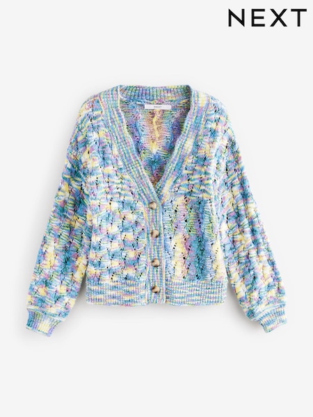 Moder kamrik - Bright Spacedye Knitted Cardigan with Wool (E55263) | € 31