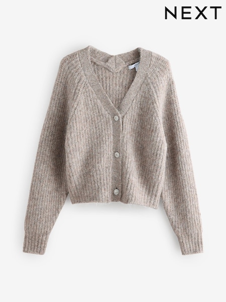 Cârtiță - Gem Button Chunky Knitted Cardigan With Wool (E55264) | 187 LEI