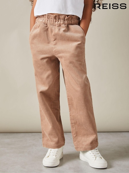 Reiss Camel Samantha 9-13 yrs Corduroy Paper Bag Trousers (E55276) | kr1 002