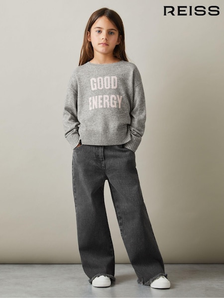 Reiss Shelly Wool Blend Crew Neck Slogan Jumper (E55285) | 55 €