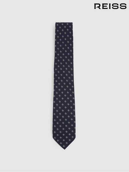 Laivasto - Reiss Rimini Wool Silk Foulard Textured Tie (E55287) | €91