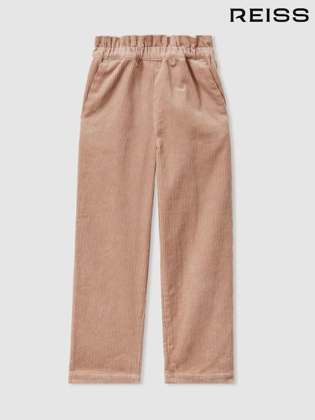 Reiss Camel Samantha 13-14 yrs Corduroy Paper Bag Trousers (E55308) | kr1 063
