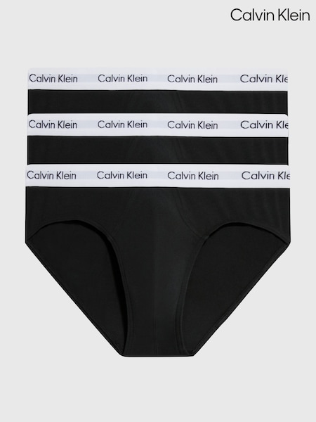 Czarny - Calvin Klein Cotton Stretch Hip 3-Pack Boxer Briefs (E55325) | 265 zł