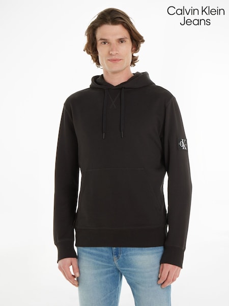 Calvin Klein Black 100% Cotton Badge Hoodie (E55329) | R$ 890