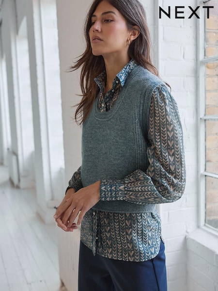 Blue Chambray Knitted Tank (E55344) | €51