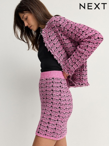Pink Co-ord Knitted Mini Skirt (E55382) | €23