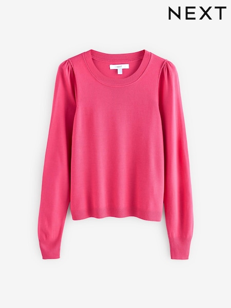 Pink Bright Crew Neck Long Sleeve Jumper (E55500) | $24