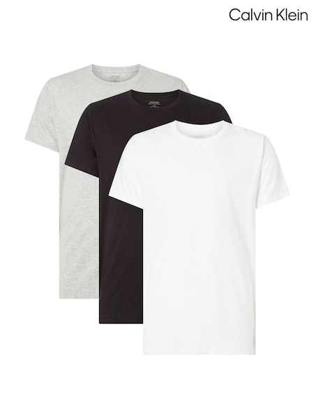 Calvin Klein Grey 100% Cotton Short Sleeves Crew Neck T-Shirts 3 Pack (E55508) | AED131