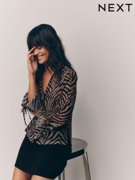 Zebra Long Sleeve Mesh Shirt (E55670) | €32