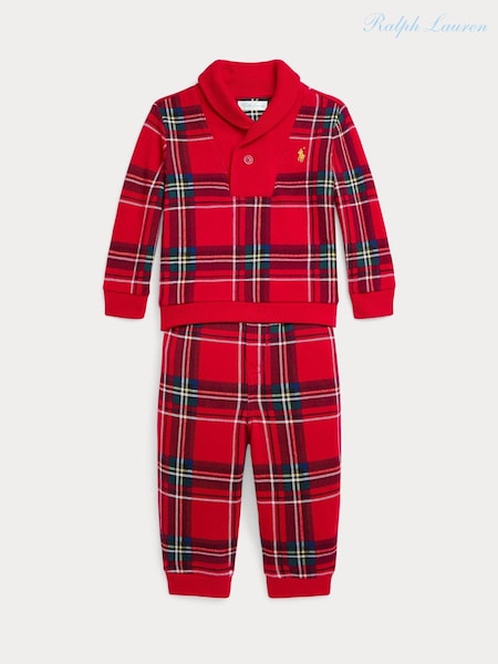 Polo Ralph Lauren Baby Red Tartan 100% Cotton Check Outfit Set (E55683) | 455 LEI