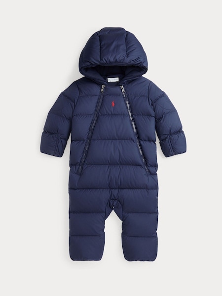 Bleumarin - Combina de zăpadă Polo Ralph Lauren Bebeluș Navy cu puf căptușit cu glugă (E55685) | 747 LEI
