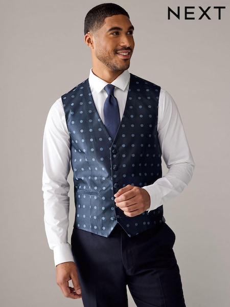 Blue Regular Fit Occasion Waistcoat (E55751) | €59