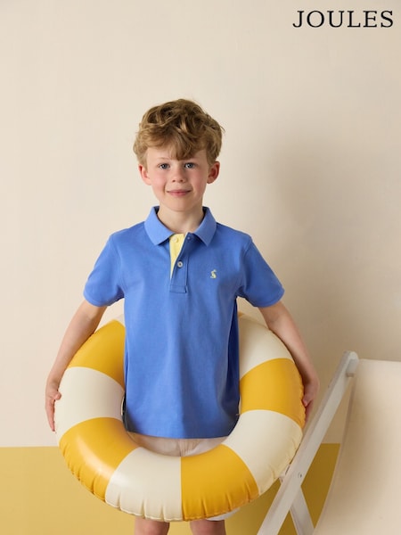 Joules Woody Blue Cotton Pique Polo Shirt (E55788) | R$ 140 - R$ 180