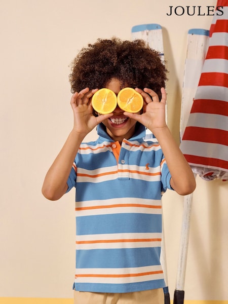 Joules Boys' Woody Blue Striped Polo Shirt (E55794) | R$ 160 - R$ 195