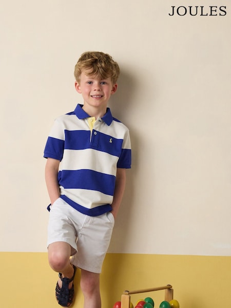 Joules Boys' Woody Navy Striped Polo Shirt (E55797) | R$ 160 - R$ 195