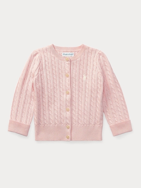 Polo Ralph Lauren Baby Pink Mini Cable 100% Cotton Cardigan (E55832) | € 75