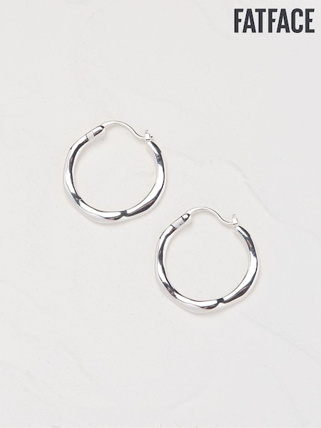 כסף - Fatface Hammered Hoops (E55915) | ‏63‏₪