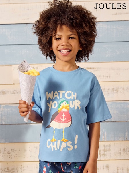 Joules Boys' Ben Blue Short Sleeve T-Shirt (E56238) | OMR7 - OMR8