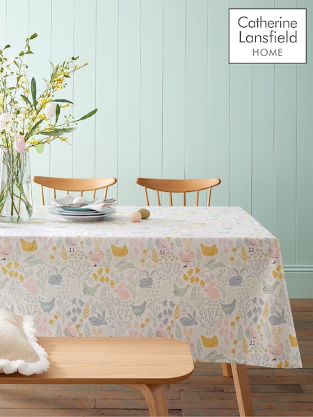 Catherine Lansfield Natural Cottage Friends 100% Cotton Table Cloth 137x178cm (E56270) | € 31