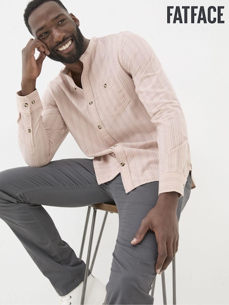 FatFace Pink Long Sleeve Stripe Grandad Shirt (E56391) | €33