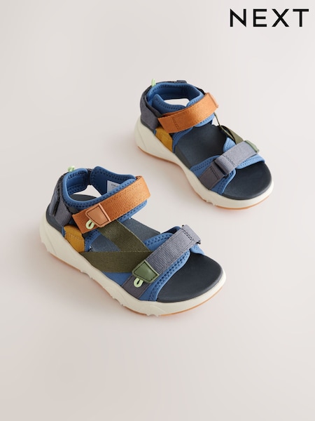 Blue Colourblock Standard Fit (F) Trekker Sandals (E56485) | €34 - €37