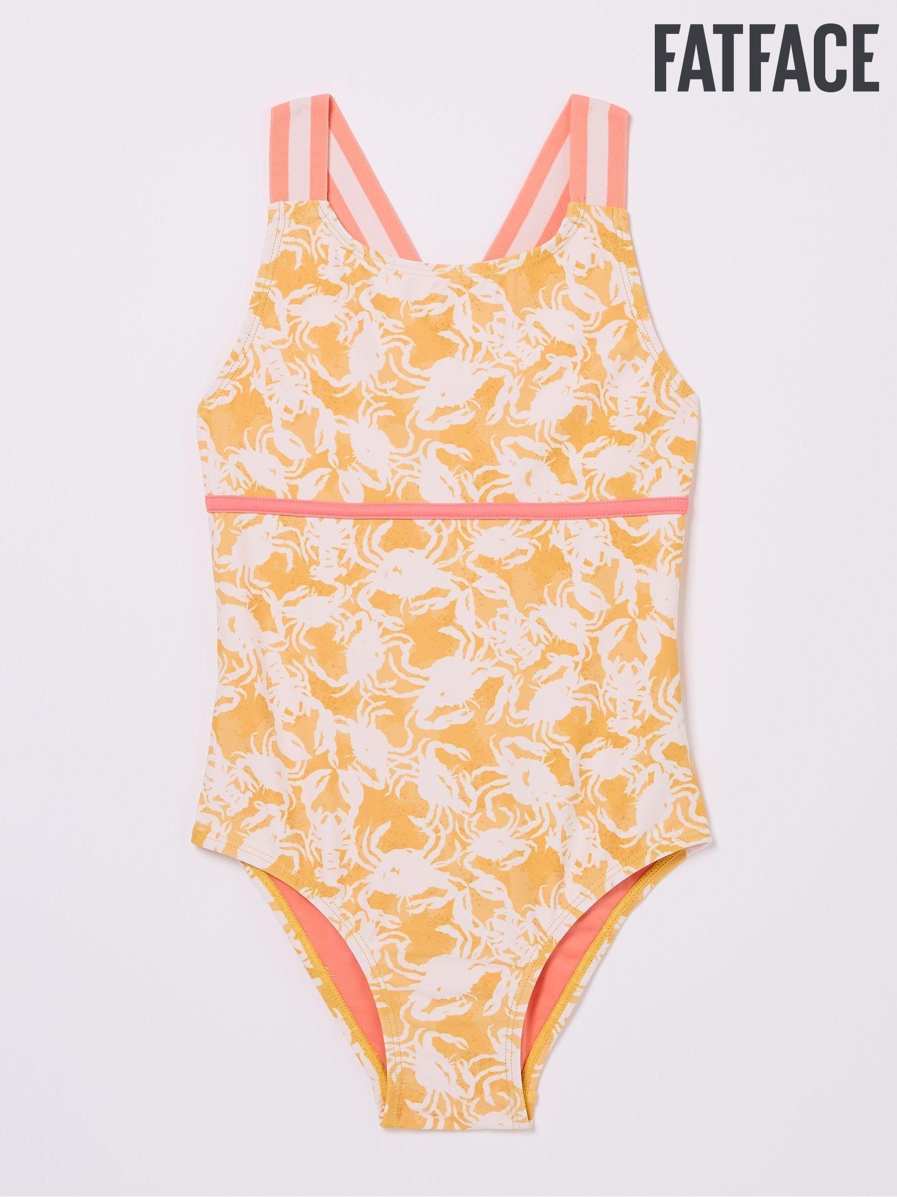 Yellow print swimsuit top