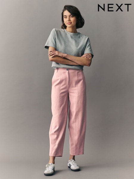 Pink Tailored Hourglass Barrel Leg Trousers (E57207) | €52