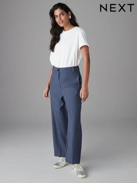 Navy Tailored Hourglass Barrel Leg Trousers (E57208) | €52