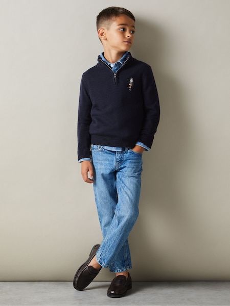 Reiss Navy Arden 3-9 yrs Quarter Zip Jumper (E57263) | €20