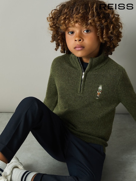 Forest Green - Reiss Arden Quarter Zip Jumper (E57269) | 65 €