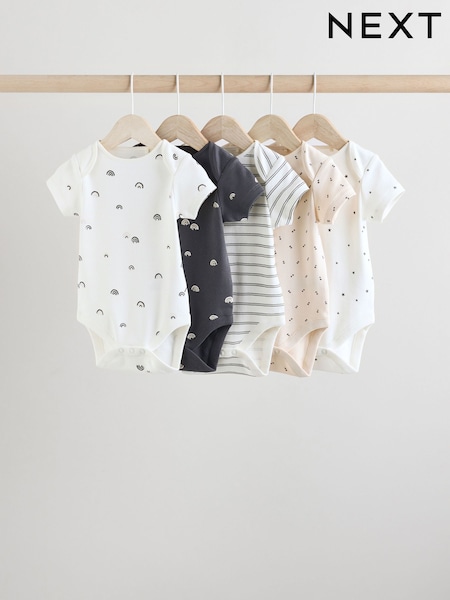Negro/Blanco - Baby Short Sleeve Bodysuits 5 Pack (E57519) | 21 € - 24 €